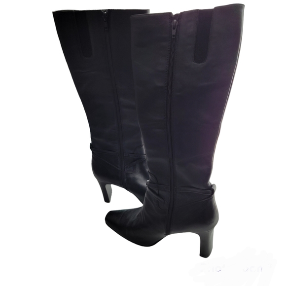 Apostrophe Kelly Knee High Leather Boots Black Size 8 - Picture 6 of 6